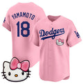 Los Angeles Dodgers #18 Yoshinobu Yamamoto Pink JEROMEN 2025 Hello Kitty Vapor Limited Stitched Jersey