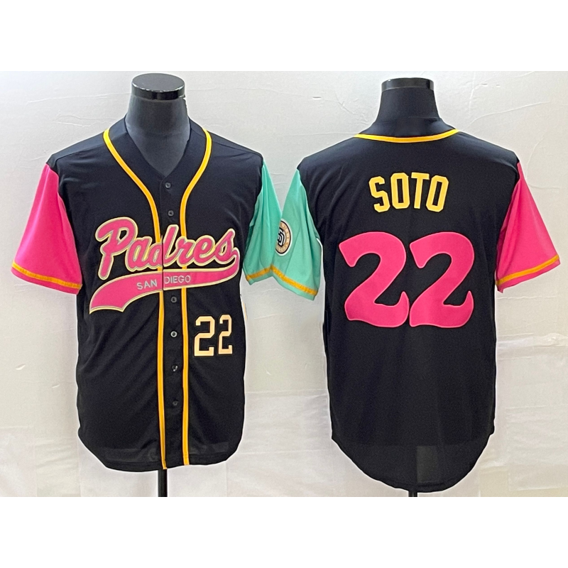 San Diego Padres #22 Juan Soto Number Black JEROMEN NEW 2023 City Connect Cool Base Stitched Jersey