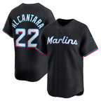 Miami Marlins #22 Sandy Alcantara Black JEROMEN Alternate Limited Player Jersey