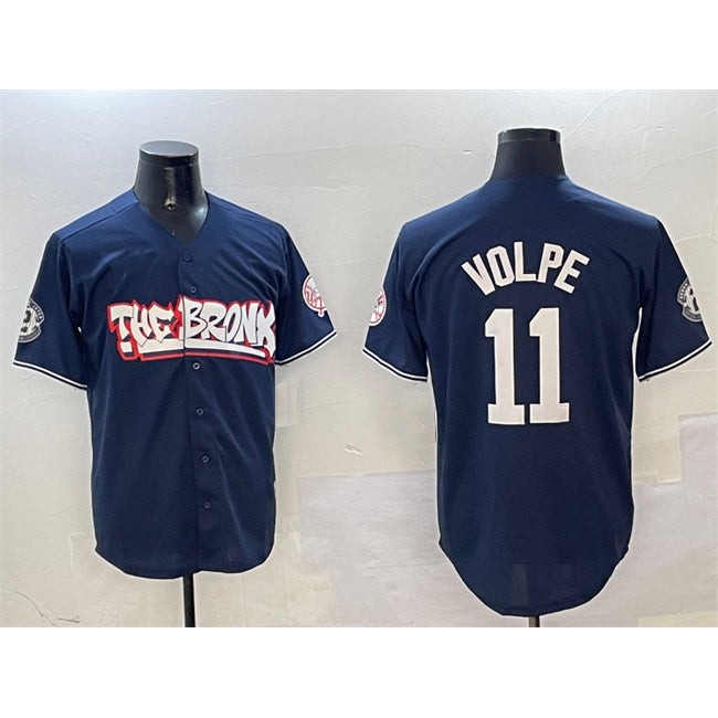 New York Yankees #11 Anthony Volpe Navy JEROMEN Bronx Graffiti Vapor Limited Stitched Jersey