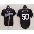 Los Angeles Dodgers #50 Mookie Betts Black White JEROMEN Cool Base Stitched Jersey