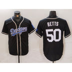 Los Angeles Dodgers #50 Mookie Betts Black White JEROMEN Cool Base Stitched Jersey