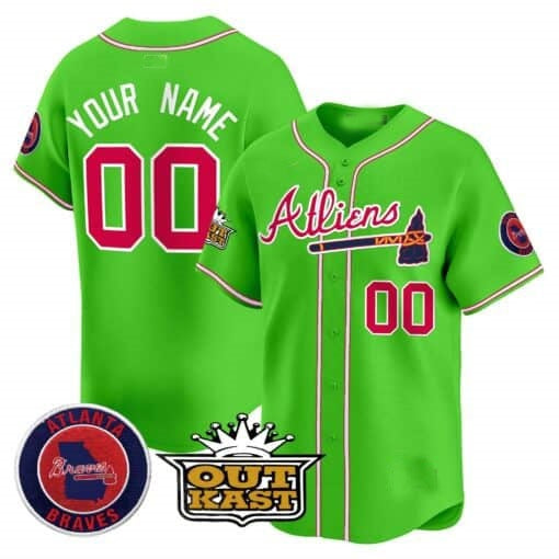 Custom Atlanta Braves Atliens Vapor Premier Limited Jersey ¨CGreen JEROMEN