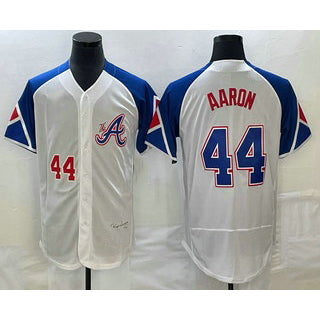Atlanta Braves #44 Hank Aaron Number White JEROMEN 2023 City Connect Flex Base Stitched Jersey 3