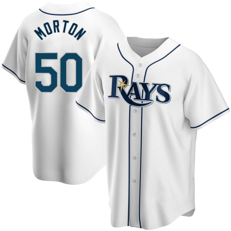 Tampa Bay Rays Replica #50 Charlie Morton White JEROMEN Home Jersey