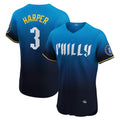 Philadelphia Phillies #3 Bryce Harper Navy JEROMEN City Connect Elite Jersey