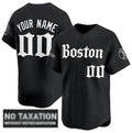 Custom Boston Red Sox ACTIVE PLAYER Black JEROMEN 'Retro Newspaper Edition' Vapor Premier Limited Stitched Jersey