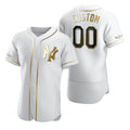 Custom New York Yankees White JEROMEN Stitched Flex Base Golden Edition Jersey