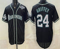 Seattle Mariners #24 Ken Griffey Jr 50th Black JEROMEN Out Style Vapor Premier Limited Jersey