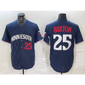 Minnesota Twins #25 Byron Buxton Number 2023 Navy Blue JEROMEN Cool Base Stitched Jersey 2