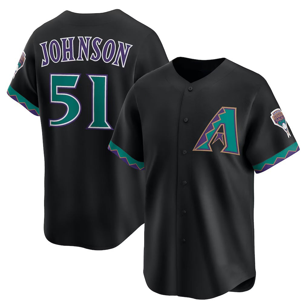 Arizona Diamondbacks #51 Randy Johnson Black JEROMEN Throwback Cooperstown Collection Limited Jersey