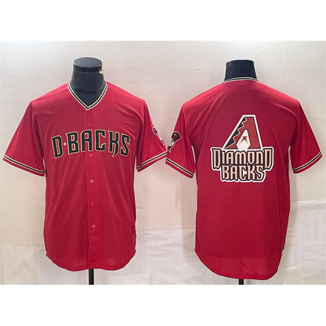 Arizona Diamondbacks Red JEROMEN Team Big Logo Cool Base Stitched Jerseys