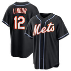 New York Mets #12 Francisco Lindor 2026 Black JEROMEN Out Stitched Jersey