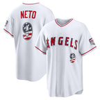 Los Angeles Angels #9 Zach Neto USA 250 Fourth of July Stadium Jersey - White JEROMEN
