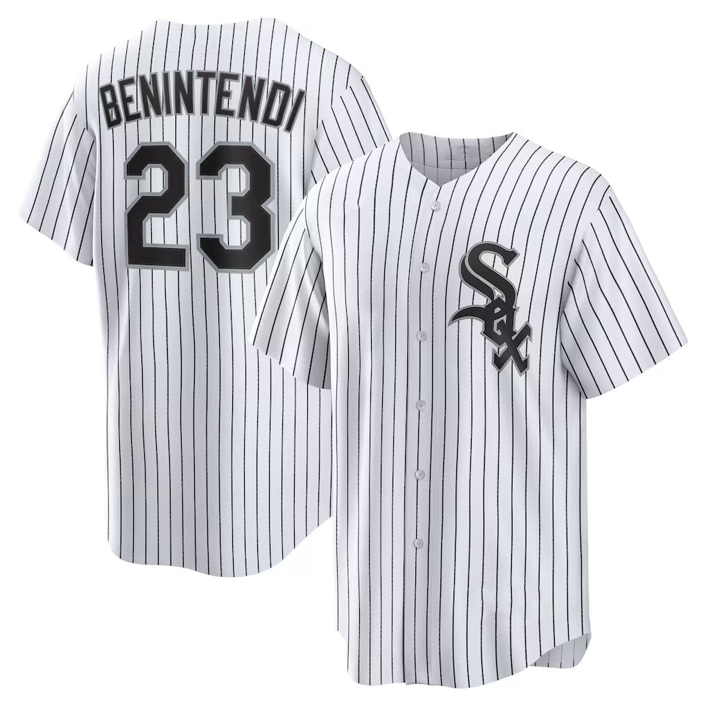 Chicago White Sox #23 Andrew Benintendi White-Black JEROMEN Home Official Player Jersey
