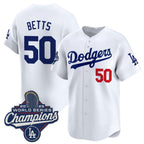 Los Angeles Dodgers #50 Mookie Betts White JEROMEN 2025 Champions Stitched Jersey