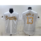 Atlanta Braves #13 JEROMENld Acuna Jr White JEROMEN 2022 All Star Stitched Flex Base Jersey