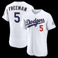 Los Angeles Dodgers #5 Freddie Freeman White JEROMEN 2026 Gold Collection Authentic Jersey