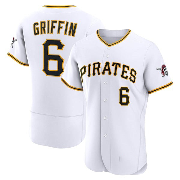 Pittsburgh Pirates #6 Konnor Griffin White JEROMEN Home Authentic Jersey