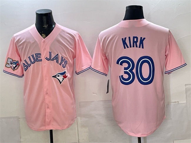 Toronto Blue Jays #30 Alejandro Kirk Pink JEROMEN 50 Seasons Patch Stitched Jersey