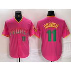 San Diego Padres #11 Yu Darvish Pink JEROMEN Player Number Fashion Jersey