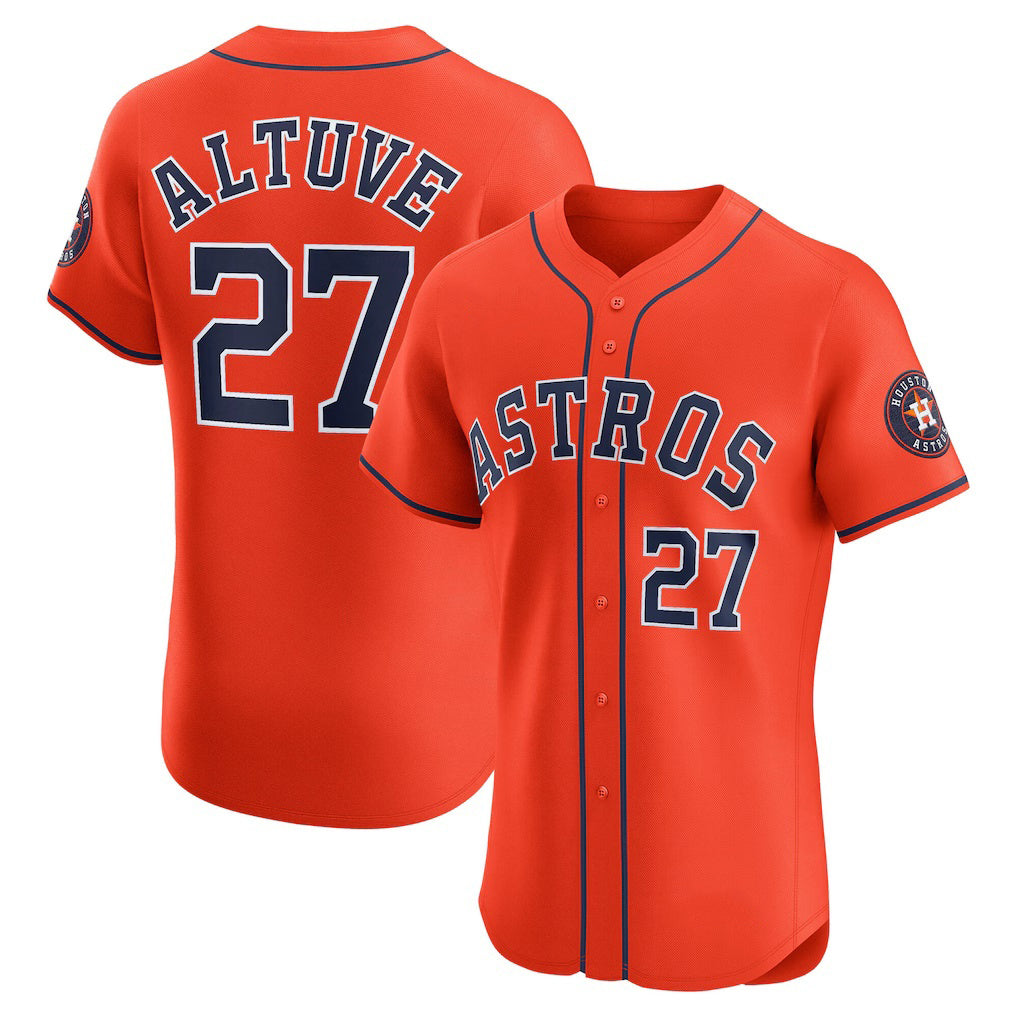 Houston Astros #27 Jose Altuve Orange JEROMEN Alternate Elite Player Jersey