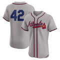 Atlanta Braves #42 Jackie Robinson Gray JEROMEN Flex Base Stitched Jersey