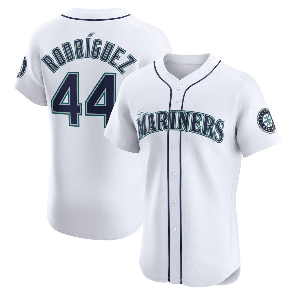 Seattle Mariners #44 Julio Rodr¨ªguez White JEROMEN Home Elite Jersey