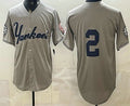 New York Yankees #2 Derek Jeter Grey JEROMEN Without Name Limited Jersey