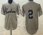 New York Yankees #2 Derek Jeter Grey JEROMEN Without Name Limited Jersey