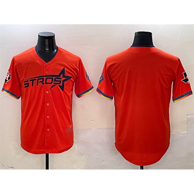Houston Astros Blank Orange JEROMEN 2025 City Connect With Texas Patch Limited Stitched Jersey