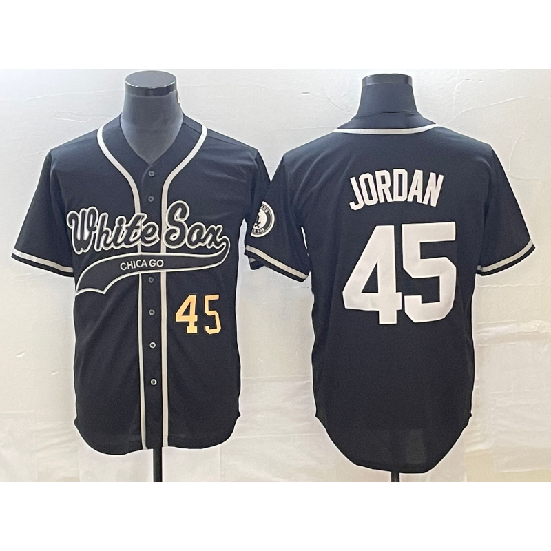 Chicago White Sox #45 Michael Jordan Number Black JEROMEN Cool Base Stitched Jersey