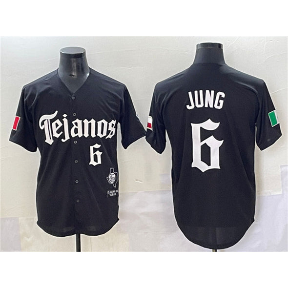 Texas Rangers #6 Josh Jung Black JEROMEN Mexico 2025 Vapor Premier Limited Stitched Jersey