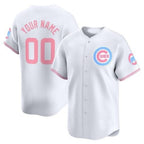 Custom Chicago Cubs Bubblegum Pink Vapor Premier Limited Jersey ¨C White JEROMEN
