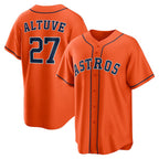 Houston Astros #27 Jose Altuve Orange JEROMEN Alternate Replica Player Name Jersey