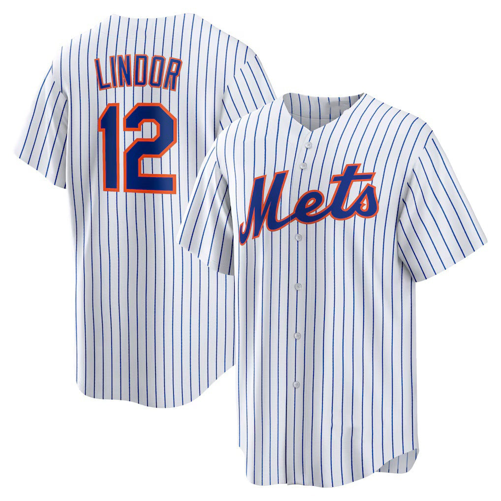 New York Mets #12 Francisco Lindor White JEROMEN Home Replica Player Jersey