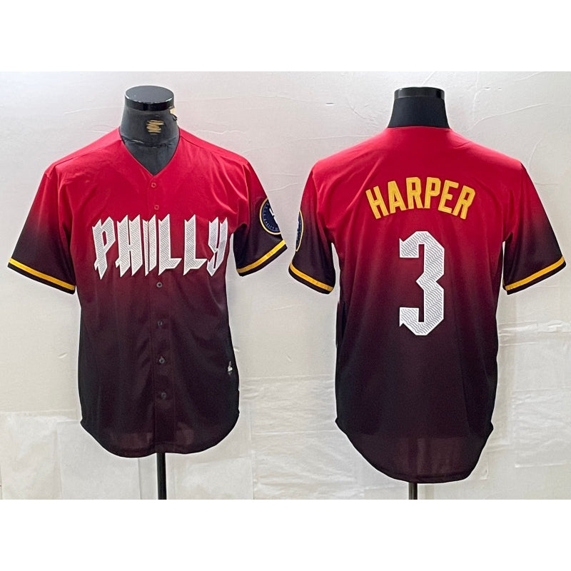 Philadelphia Phillies #3 Bryce Harper Red JEROMEN 2024 City Cool Base Jersey
