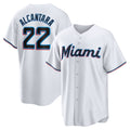 Miami Marlins #22 Sandy Alcantara White JEROMEN Replica Player Jersey