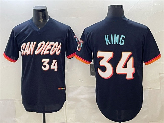 San Diego Padres #34 Michael King Obsidian JEROMEN 2026 City Connect Stadium Stitched Jersey