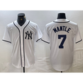 New York Yankees #7 Mickey Mantle White JEROMEN Fashion Cool Base Jersey