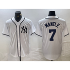 New York Yankees #7 Mickey Mantle White JEROMEN Fashion Cool Base Jersey