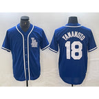 Los Angeles Dodgers #18 Yoshinobu Yamamoto Blue JEROMEN Cool Base Stitched Jersey