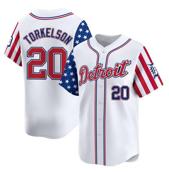 Detroit Tigers #20 Spencer Torkelson White JEROMEN 2025 Independence Day Vapor Premier Limited Stitched Jersey