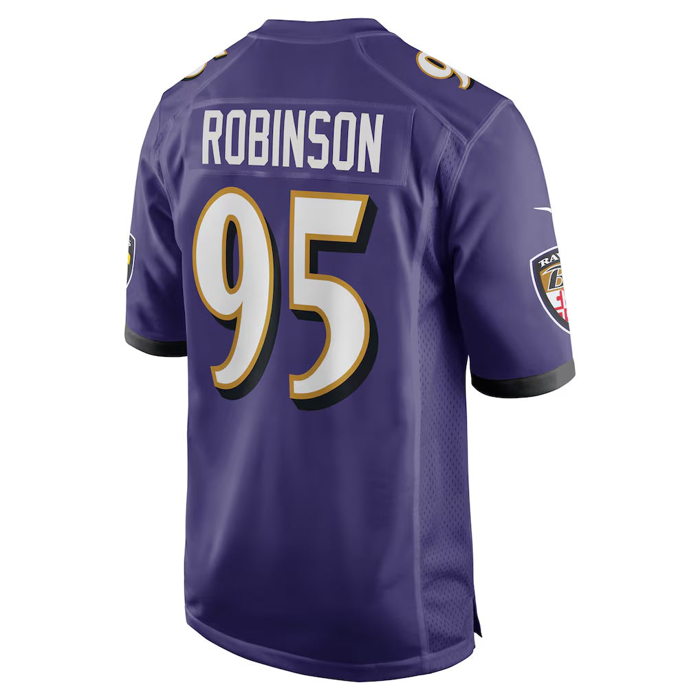 B.Ravens #95 Tavius Robinson Purple JEROMEN Team Game Jersey