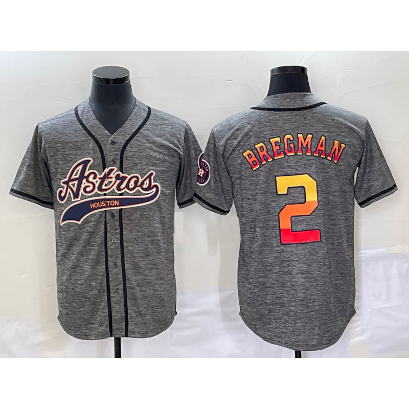 Houston Astros #2 Alex Bregman Grey JEROMEN Gridiron Cool Base Stitched Jersey