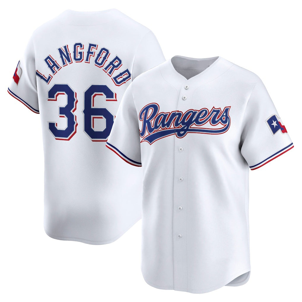 Texas Rangers #36 Wyatt Langford White JEROMEN Home Limited Player Jersey
