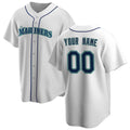 Custom Seattle Mariners White JEROMEN Home Replica Jersey