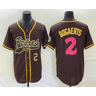 San Diego Padres #2 Xander Bogaerts Number Brown JEROMEN NEW 2023 City Connect Cool Base Stitched Jersey