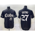 Chicago Cubs #27 Seiya Suzuki Black JEROMEN 'Gothic North Side Edition' Vapor Premier Limited Stitched Jersey