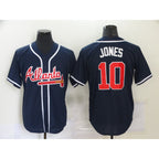 Atlanta Braves #10 Chipper Jones Navy Blue JEROMEN Stitched Cool Base Jersey